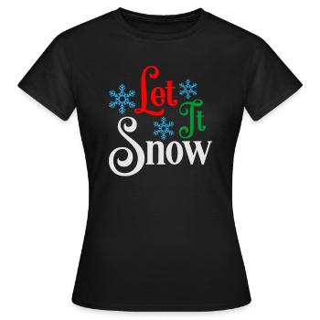 Lass es schneien Ugly Christmas Sweater - Frauen T-Shirt - Schwarz - Vorne - AI Model Female 172 dark (172cm)