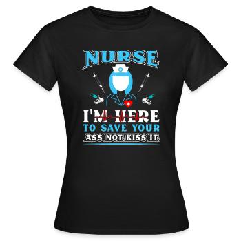 L’infirmière est ici pour économiser - T-shirt Femme - noir - Devant - AI Model Female 172 dark (172cm)
