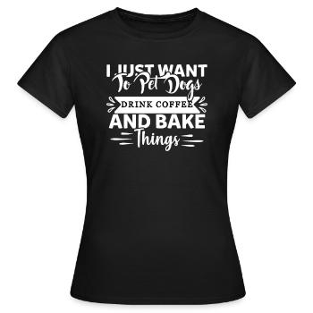 Je veux juste caresser les chiens - T-shirt Femme - noir - Devant - AI Model Female 172 dark (172cm)