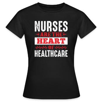 Krankenschwestern Herz des Gesundheitswesens - Frauen T-Shirt - Schwarz - Vorne - AI Model Female 172 dark (172cm)
