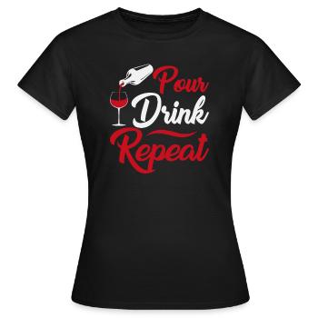 Verser la boisson répéter - T-shirt Femme - noir - Devant - AI Model Female 172 dark (172cm)