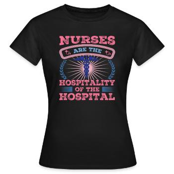 INFIRMIÈRE Infirmière - T-shirt Femme - noir - Devant - AI Model Female 172 dark (172cm)