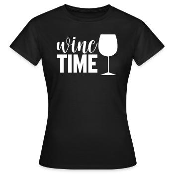 Wein Zeit - Frauen T-Shirt - Schwarz - Vorne - AI Model Female 172 dark (172cm)
