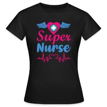 INFIRMIÈRE Infirmière - T-shirt Femme - noir - Devant - AI Model Female 172 dark (172cm)