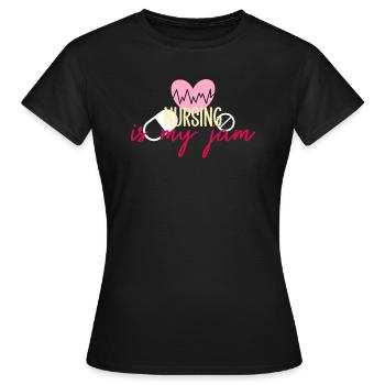 Krankenpflege ist meine Marmelade - Frauen T-Shirt - Schwarz - Vorne - AI Model Female 172 dark (172cm)