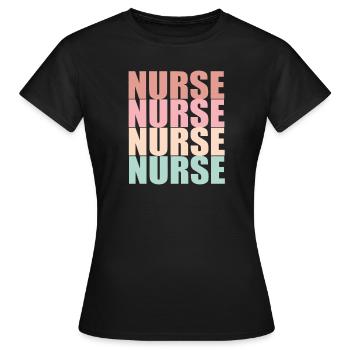 INFIRMIÈRE Infirmière - T-shirt Femme - noir - Devant - AI Model Female 172 dark (172cm)