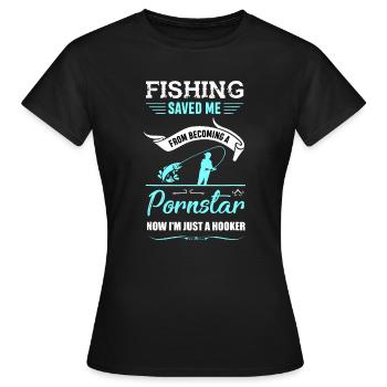 Vêtements Pornstar de pêche pour hommes | Drôle de pêcheur - T-shirt Femme - noir - Devant - AI Model Female 172 dark (172cm)