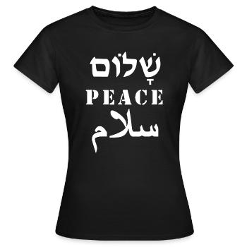 Français Paix Arabe Salam Hébreu Shalom Langue - T-shirt Femme - noir - Devant - AI Model Female 172 dark (172cm)
