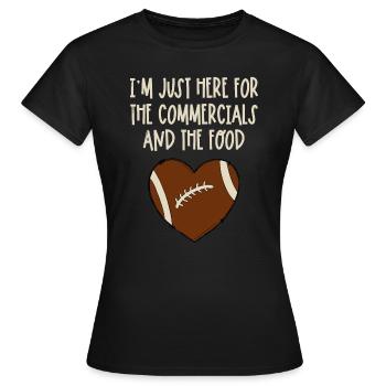 Je suis juste là pour les publicités et les filles de nourriture - T-shirt Femme - noir - Devant - AI Model Female 172 dark (172cm)