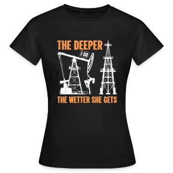 Bohrinsel Bohren Lebensstil Ölfeldarbeiter Hart - Frauen T-Shirt - Schwarz - Vorne - AI Model Female 172 dark (172cm)