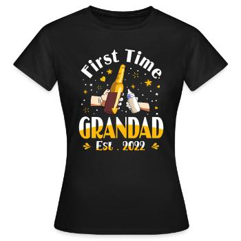 Grandad Gift First Time Grandad EST 2022 - Women's T-Shirt - black - Front - AI Model Female 172 dark (172cm)