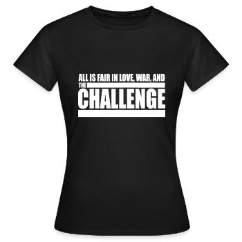 Tout est juste dans l’amour, la guerre et le défi - T-shirt Femme - noir - Devant - AI Model Female 172 dark (172cm)