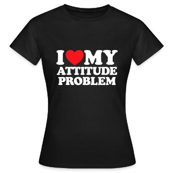 J’aime mon problème d’attitude - T-shirt Femme - noir - Devant - AI Model Female 172 dark (172cm)