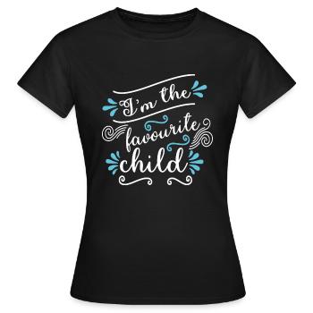 Ich bin das Lieblingskind Lustiger Witz Familie Matching - Frauen T-Shirt - Schwarz - Vorne - AI Model Female 172 dark (172cm)