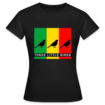 DREI KLEINE VÖGEL - Frauen T-Shirt - Schwarz - Vorne - AI Model Female 172 dark (172cm)