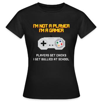Je ne suis pas un joueur Je suis un joueur Les joueurs obtiennent des filles - T-shirt Femme - noir - Devant - AI Model Female 172 dark (172cm)