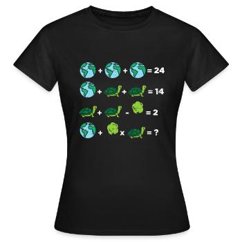 Earth Day Order Of Operations Quiz Grappige wiskunde - Vrouwen T-shirt - zwart - Voor - AI Model Female 172 dark (172cm)