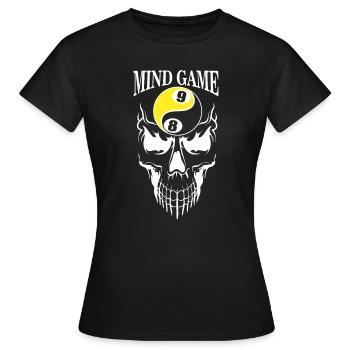 Mind Game Billiardplayer Billiardballs Queue - Women's T-Shirt - black - Front - AI Model Female 172 dark (172cm)