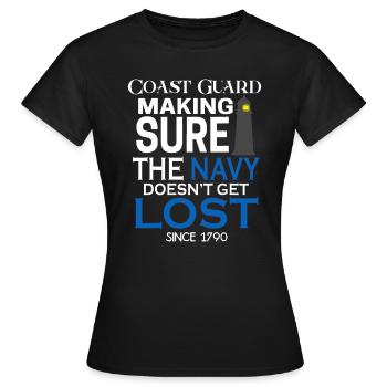 La Garde côtière s’assure que la Marine ne se perd pas - T-shirt Femme - noir - Devant - AI Model Female 172 dark (172cm)