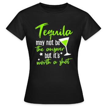Tequila einen Versuch wert - Frauen T-Shirt - Schwarz - Vorne - AI Model Female 172 dark (172cm)