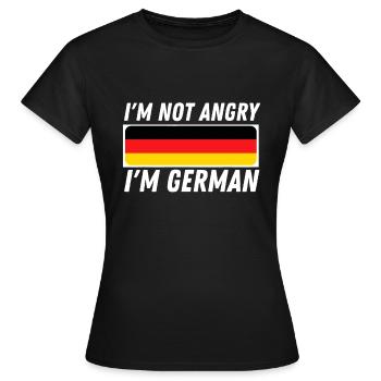 Ich bin nicht wütend, ich bin Deutscher - Deutschland Flagge Deutsch - Frauen T-Shirt - Schwarz - Vorne - AI Model Female 172 dark (172cm)
