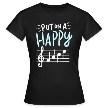 Mettez sur une musique de visage heureux - T-shirt Femme - noir - Devant - AI Model Female 172 dark (172cm)