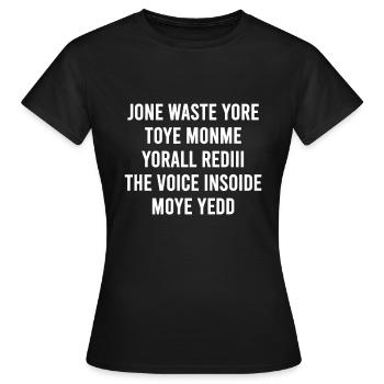 jone waste yore toye monme yorall rediii - T-shirt Femme - noir - Devant - AI Model Female 172 dark (172cm)