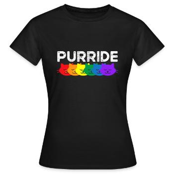 Purride Cat Lover Pride Mois des droits des homosexuels Arc-en-ciel - T-shirt Femme - noir - Devant - AI Model Female 172 dark (172cm)