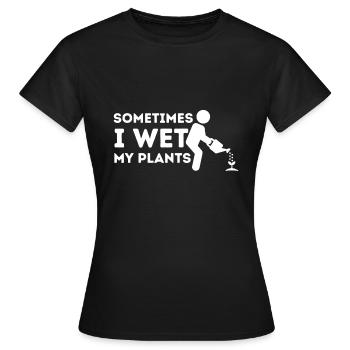 Parfois, je mouille mes plantes - Gardener Gardening - T-shirt Femme - noir - Devant - AI Model Female 172 dark (172cm)