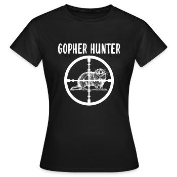 Gopher Hunter, Rat and Mouse Control Expert - Women's T-Shirt - black - Front - AI Model Female 172 dark (172cm)