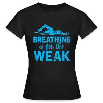 La respiration drôle du nageur est pour les sports faibles - T-shirt Femme - noir - Devant - AI Model Female 172 dark (172cm)