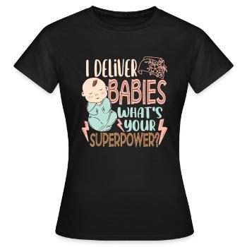 Krankenschwester für Wehen und Entbindung L&D Krankenpflege - Frauen T-Shirt - Schwarz - Vorne - AI Model Female 172 dark (172cm)