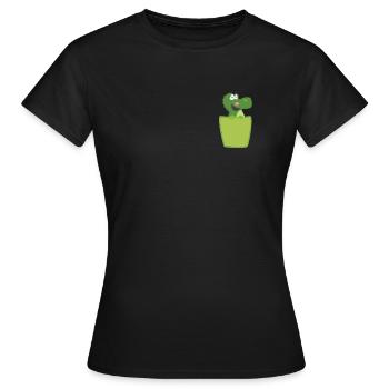 Crocodile in breast pocket - Women's T-Shirt - black - Front - AI Model Female 172 dark (172cm)