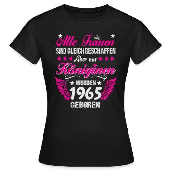 Queens born in 1965 60th birthday - Women's T-Shirt - black - Front - AI Model Female 172 dark (172cm)