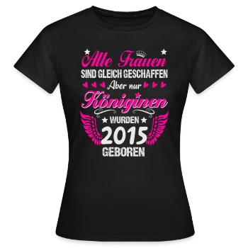 Queens Vintage 2015 Born 10th Birthday - Women's T-Shirt - black - Front - AI Model Female 172 dark (172cm)