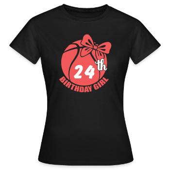 Basketball 24. Geburtstag Basketballerin - Frauen T-Shirt - Schwarz - Vorne - AI Model Female 172 dark (172cm)