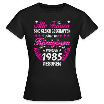 Queens nés en 1985 40e anniversaire - T-shirt Femme - noir - Devant - AI Model Female 172 dark (172cm)