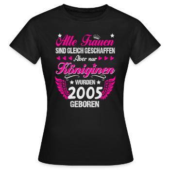 Queens born in 2005 20 Birthday - Women's T-Shirt - black - Front - AI Model Female 172 dark (172cm)