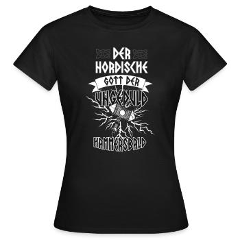 Nordischer Gott der Ungeduld Nordische Mythologie - Frauen T-Shirt - Schwarz - Vorne - AI Model Female 172 dark (172cm)