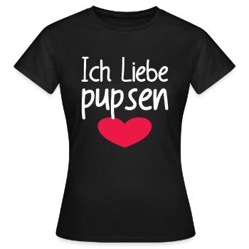 Ich Liebe Pupsen - Frauen T-Shirt - Schwarz - Vorne - AI Model Female 172 dark (172cm)
