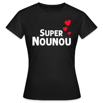 Super Nounou De Mon Coeur Cadeau Tendre - T-shirt Femme - noir - Devant - AI Model Female 172 dark (172cm)