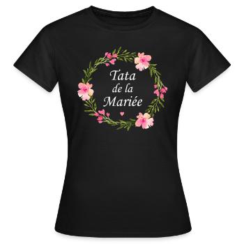 Tata de la mariée - T-shirt Femme - noir - Devant - AI Model Female 172 dark (172cm)