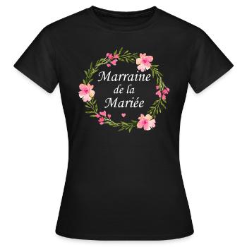 Marraine de la mariée - T-shirt Femme - noir - Devant - AI Model Female 172 dark (172cm)