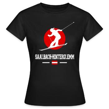 Station de ski de Saalbach Hinterglemm Alpes autrichiennes - T-shirt Femme - noir - Devant - AI Model Female 172 dark (172cm)