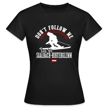 Station de ski de Saalbach Hinterglemm Alpes autrichiennes - T-shirt Femme - noir - Devant - AI Model Female 172 dark (172cm)