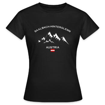 Station de ski de Saalbach Hinterglemm Alpes autrichiennes - T-shirt Femme - noir - Devant - AI Model Female 172 dark (172cm)