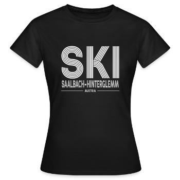 Station de ski de Saalbach Hinterglemm Alpes autrichiennes - T-shirt Femme - noir - Devant - AI Model Female 172 dark (172cm)
