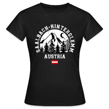 Station de ski de Saalbach Hinterglemm Alpes autrichiennes - T-shirt Femme - noir - Devant - AI Model Female 172 dark (172cm)