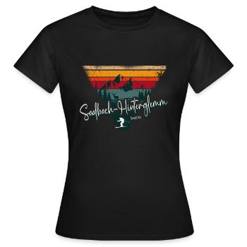 Station de ski de Saalbach Hinterglemm Alpes autrichiennes - T-shirt Femme - noir - Devant - AI Model Female 172 dark (172cm)