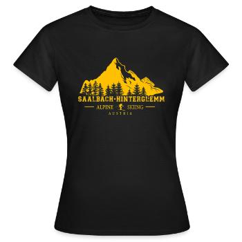 Station de ski de Saalbach Hinterglemm Alpes autrichiennes - T-shirt Femme - noir - Devant - AI Model Female 172 dark (172cm)